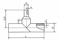 Тройник ПНД ПЭ100 переходной сварной 180х110 мм SDR17